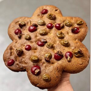 Giant cookie fleur<br>pistache/framboise